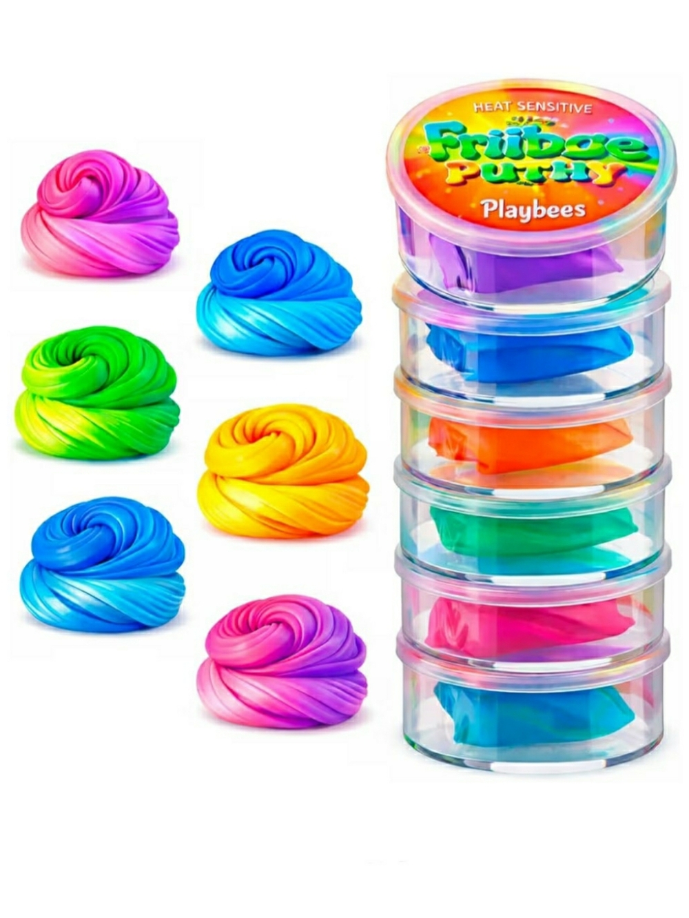 Playbees Frudge Putty Heat Sensitive Color Changing Putty - 6 Pk